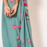 Turquoise Shibori Tie-Dye Muslin Jumpsuit
